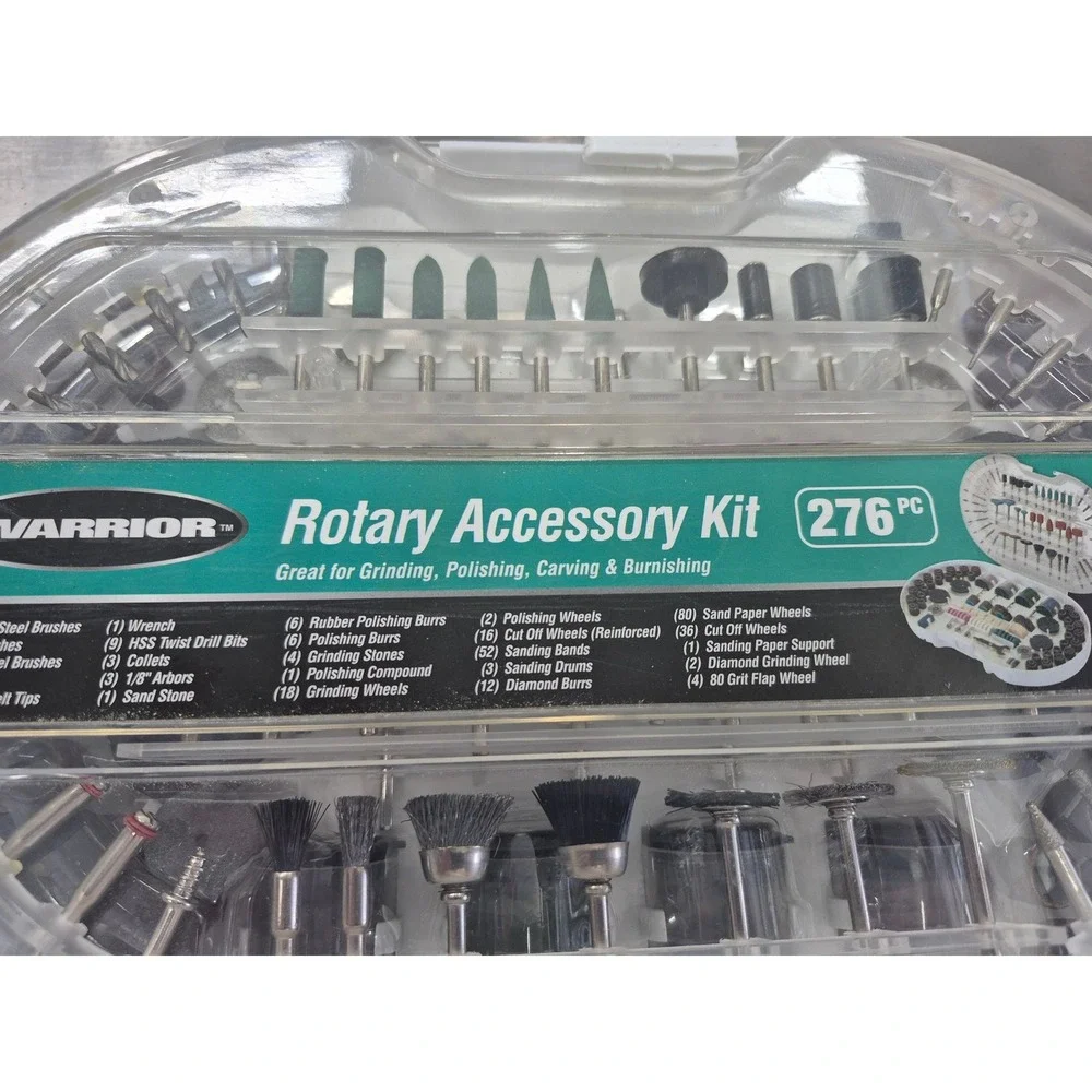 Warrior Rotary Accessory Kit 276 Piece Grinding Polishing Carving Burnishing Set